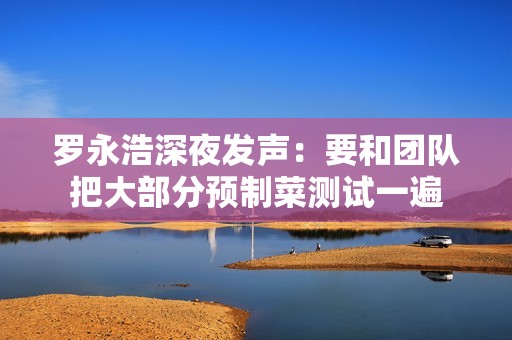 罗永浩深夜发声：要和团队把大部分预制菜测试一遍