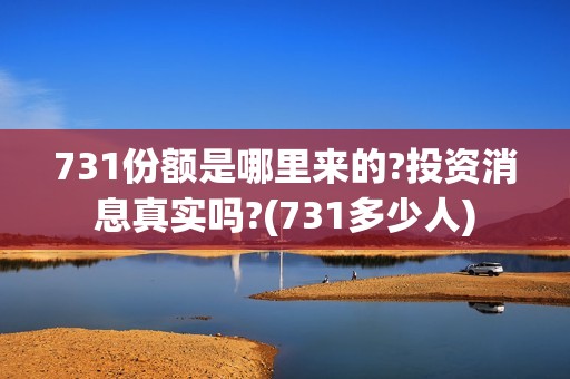 731份额是哪里来的?投资消息真实吗?(731多少人)
