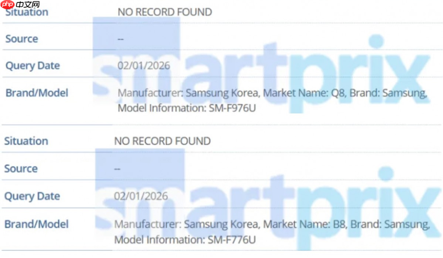 samsung galaxy z fold8、flip8 及未发表新机 imei 资料库全曝光!
