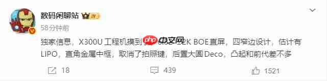 新一代影像旗舰！vivo X300 Ultra规格曝光