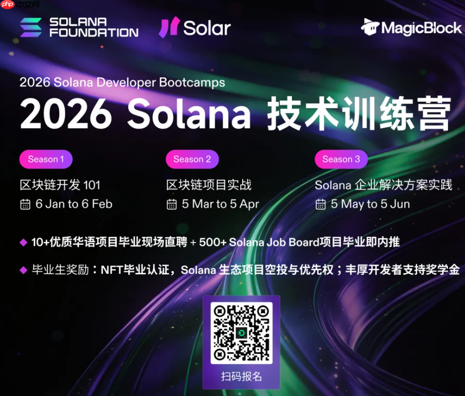 把握 Solana 生态爆发期｜2026 Solana 训练营开启报名！