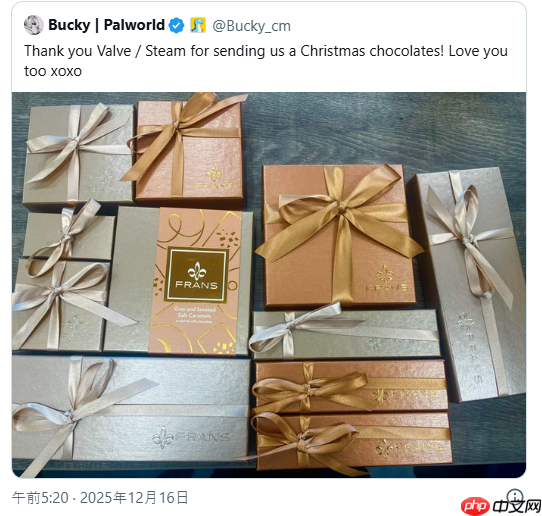 《幻兽帕鲁》开发者致致谢V社赠送巧克力 没想到多个工作室也有