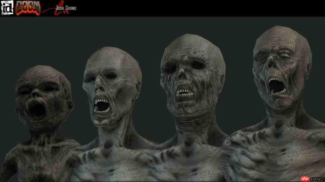 原版《毁灭战士4》美术概念图 活体兵器四足坦克等