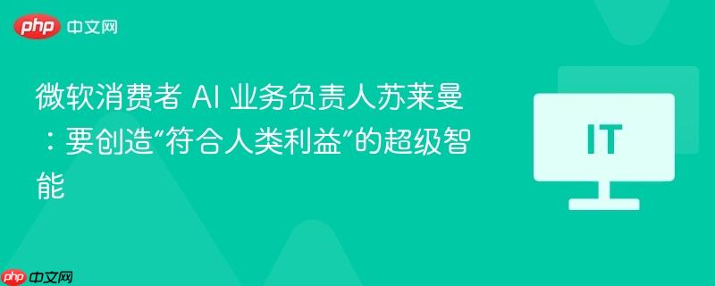 微软消费者 ai 业务负责人苏莱曼：要创造“符合人类利益”的超级智能
