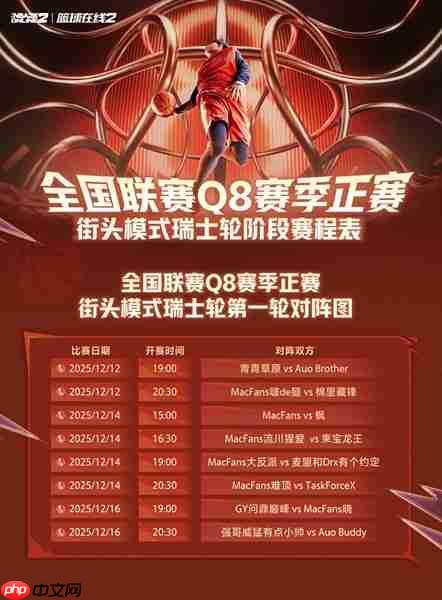 球场竞八方！NBA2KOL2全国联赛Q8赛季正赛12月11日热血开战！