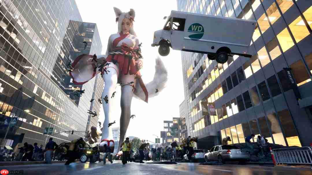 《女巨人游乐场》新截图 巨大美女大肆破坏城市