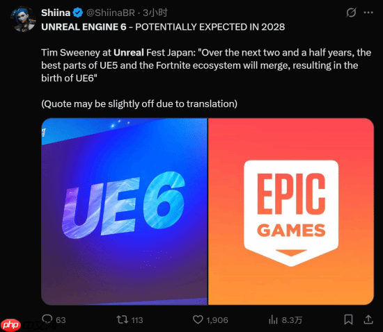 虚幻6引擎预计两年半后发布