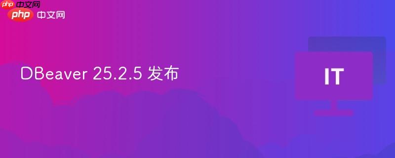 dbeaver 25.2.5 发布