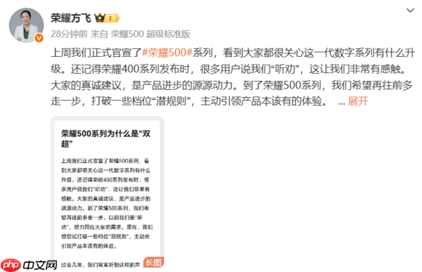 荣耀方飞：荣耀500系列打破档位“潜规则” 11月24日见