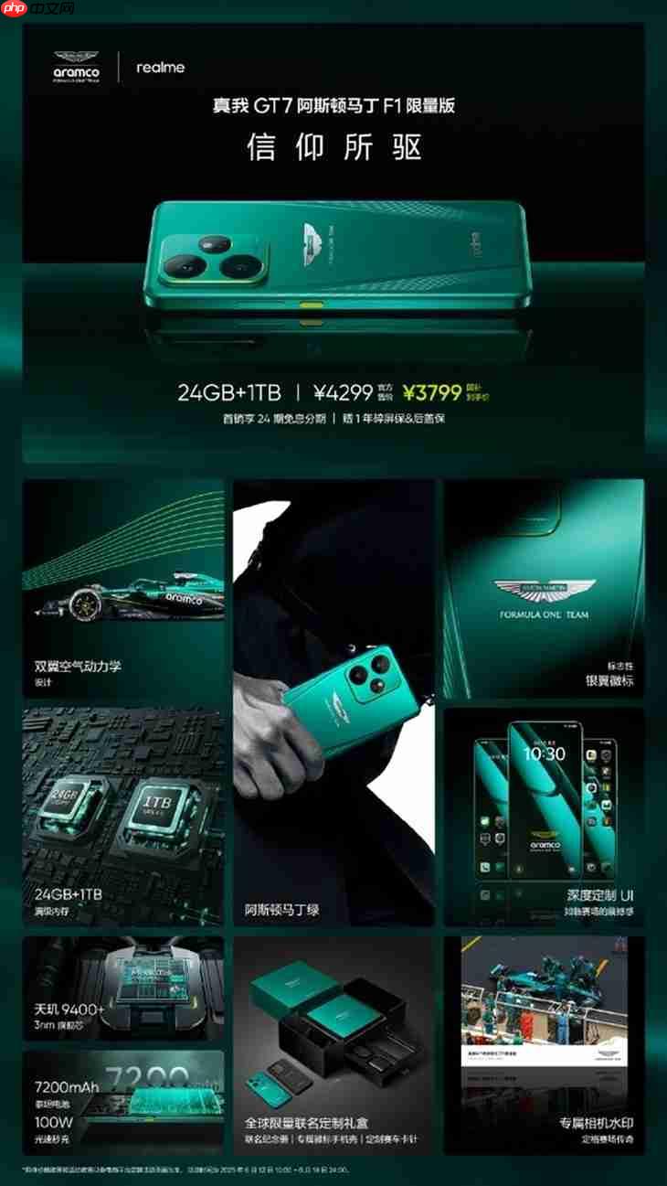 过于炫酷 真我GT8 Pro阿斯顿马丁F1限量版官宣