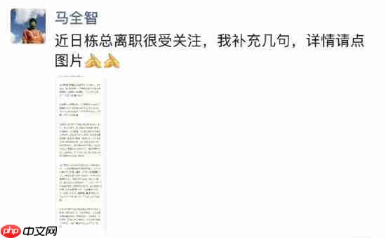 巨人网络回应前 CEO 张栋离职：影响有限，赛道负责人直接向史玉柱汇报