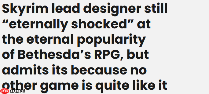 《上古卷轴5》首席设计师：14年经久不衰因不制约玩家行动