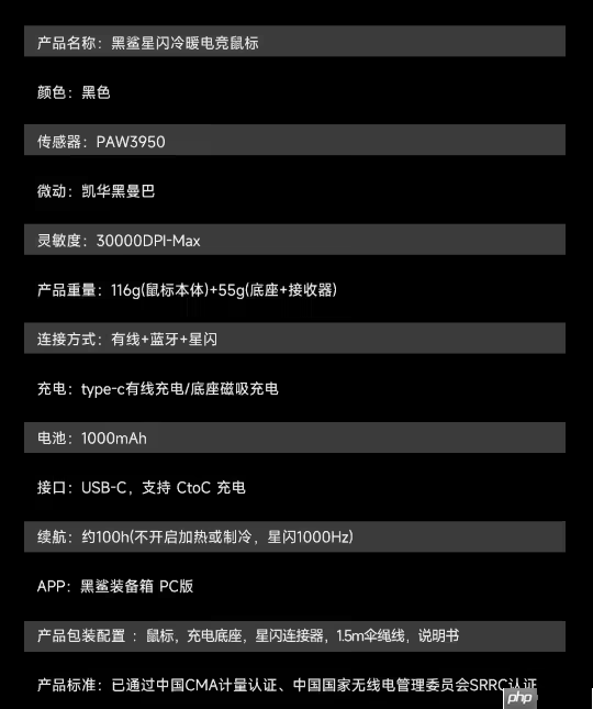 黑鲨全球首发冷暖鼠标：升温可达 20°C、支持星闪，439 元起