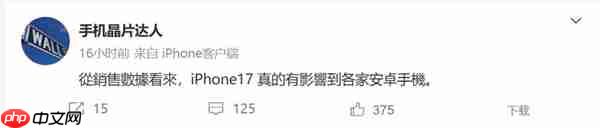 iPhone 17成真香机 业内人士：销量真的影响到了各家安卓旗舰
