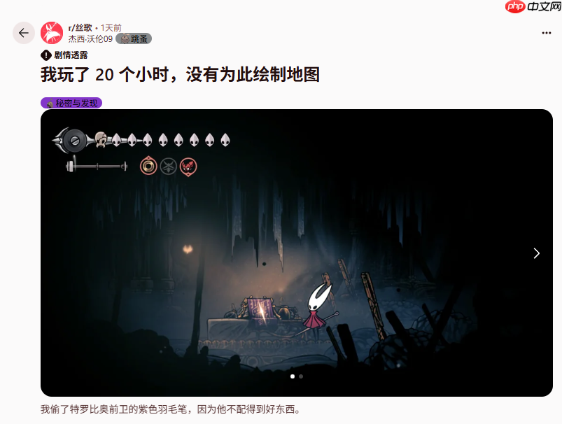 《空洞骑士：丝之歌》玩家20小时未购羽笔 只为解锁特殊颜色