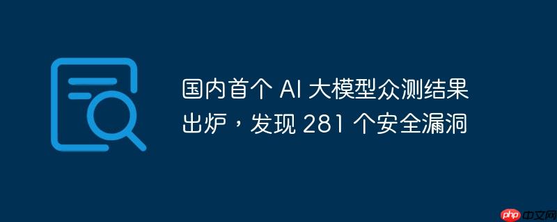 国内首个 ai 大模型众测结果出炉，发现 281 个安全漏洞