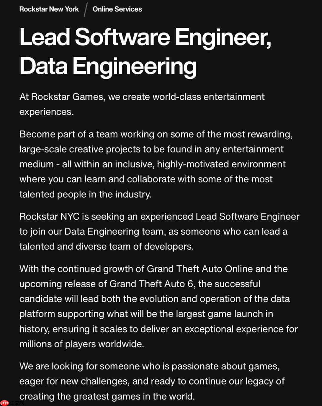 R星称《GTA6》的发售将拥有游戏史上最大规模