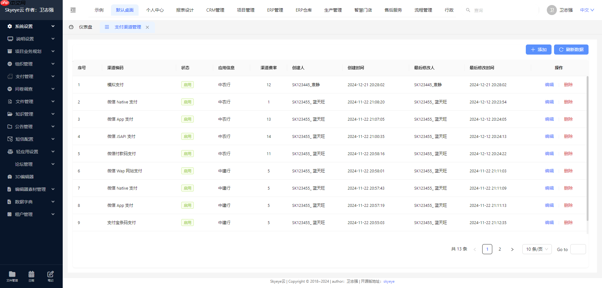 Skyeye 云智能制造办公系统 - Saas v3.17.4 发布
