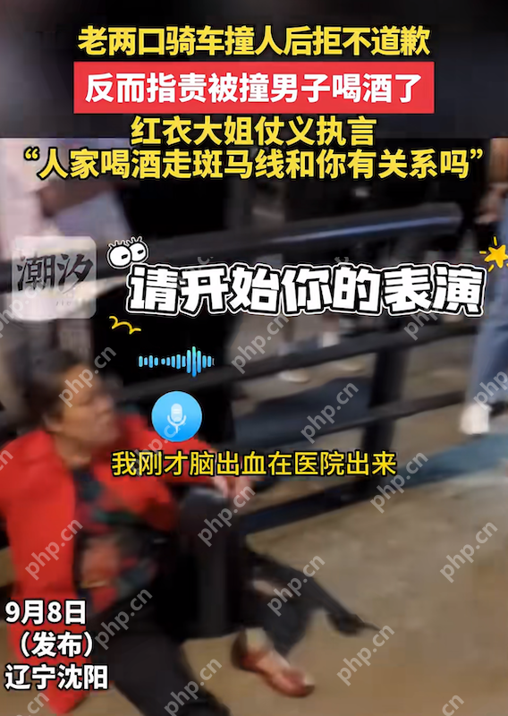 沈阳街头碰撞：老两口撞人后拒不道歉反指责被撞男子喝酒了 - php中文网
