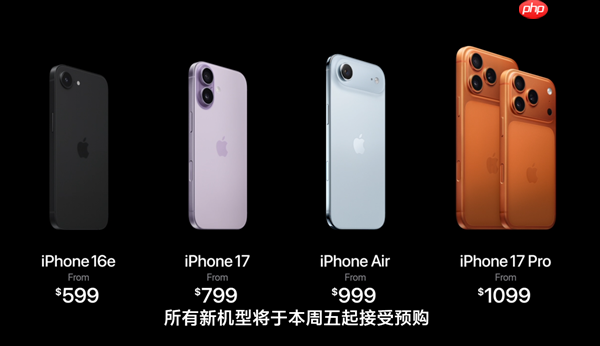 一文看懂iPhone 17/Air/Pro/Pro Max四款配置区别
