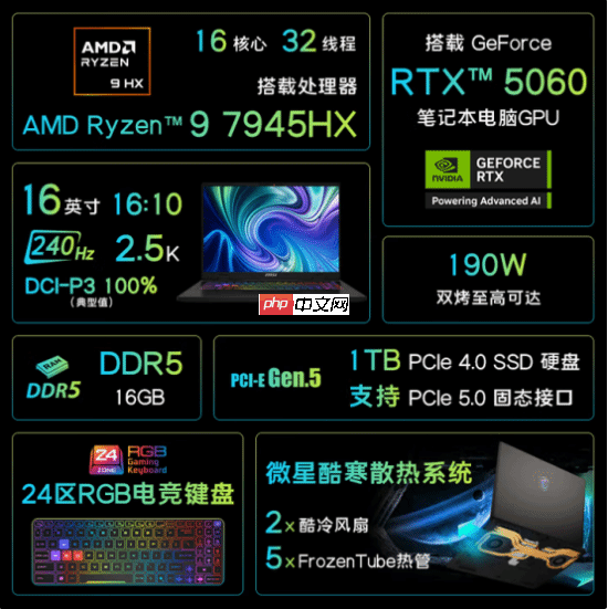 微星神影16锐龙版国补到手6319.2热卖中！7945HX+5060组合的越级体验