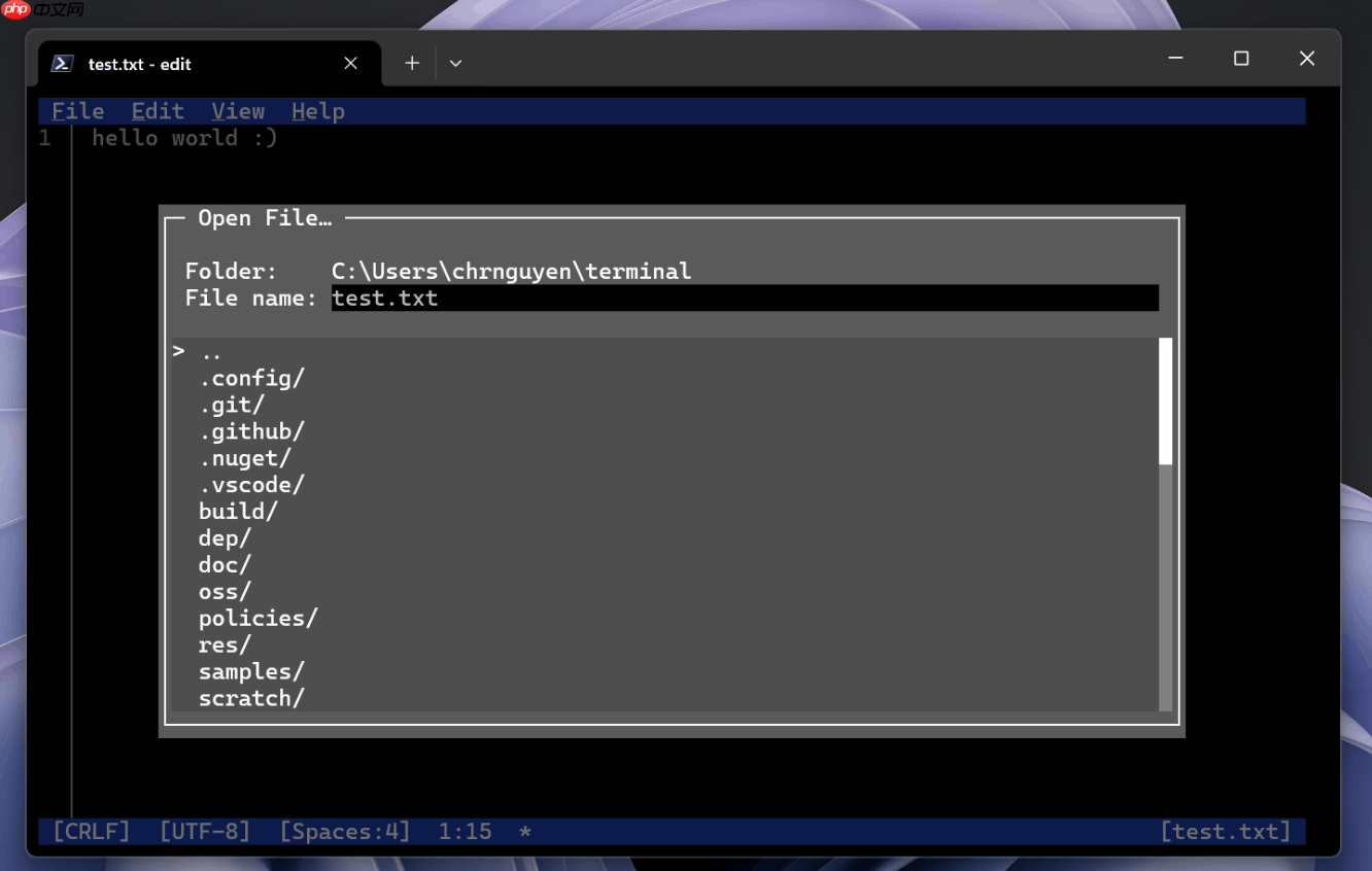 微软推出现代重制版 MS-DOS Edit 编辑器：Rust 语言编写 205KB 体积强调轻量、支持大文件处理
