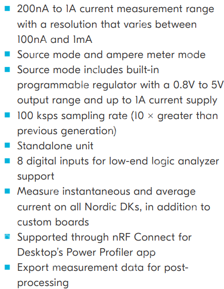 Nordic发布二代功耗测量套件Power Profiler Kit II，分辨率100nA，范围200nA到1A，更重要的是开源！