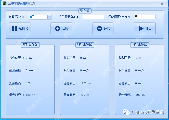 C# GTS四轴运动控制器实例(固高科技步进电机不带编码器) -V1
