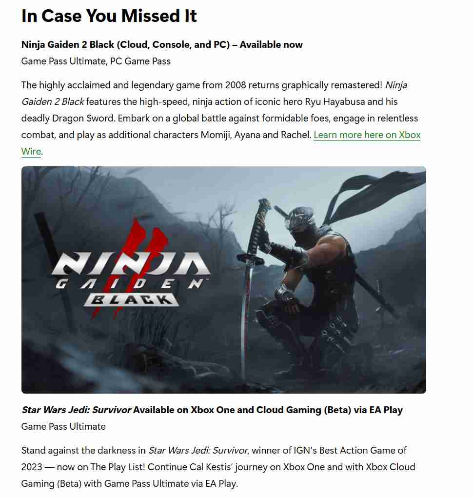 Game Pass 2月上旬更新:多款重磅游戏加入,丰富玩家体验