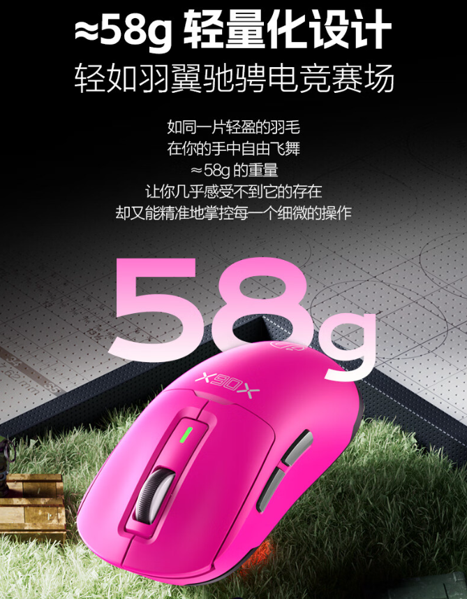 英菲克 IN6 青春版电竞鼠标上市：重约 58g、500mAh 电池，129 元