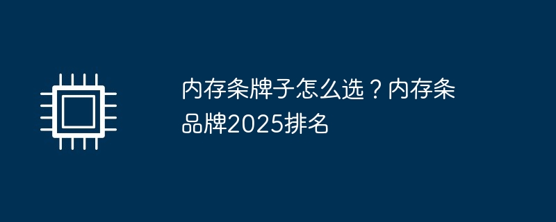 内存条牌子怎么选？内存条品牌2025排名