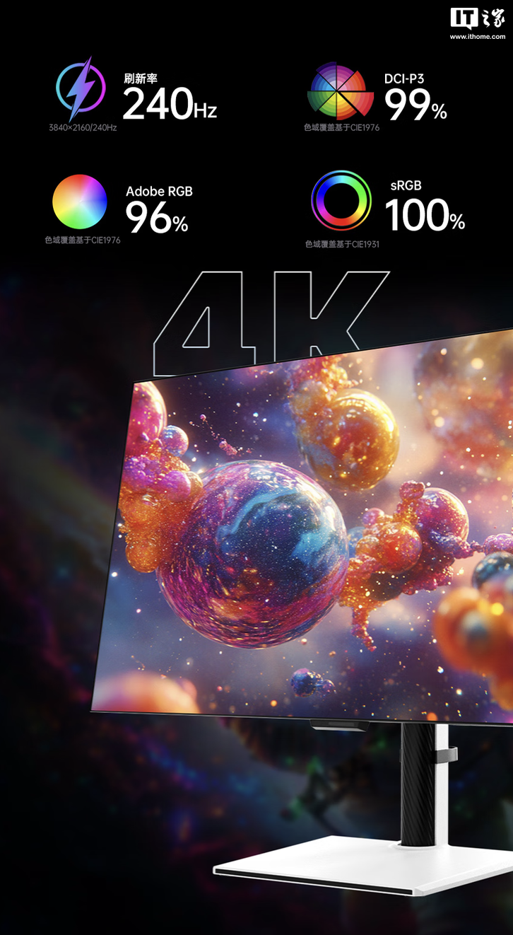 KTC“G32P5”31.5 英寸显示器首销：4K 240Hz / FHD 480Hz 双模 OLED，7499 元