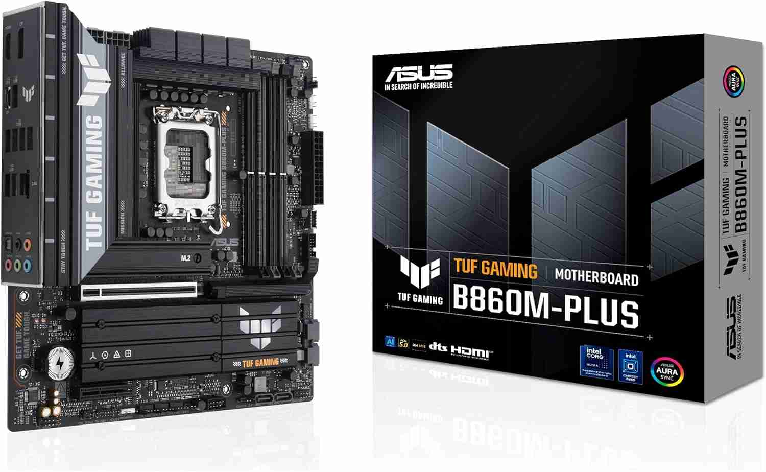 华硕 TUF GAMING B860M-PLUS“重炮手”主板渲染图曝光，支持 2.5GbE