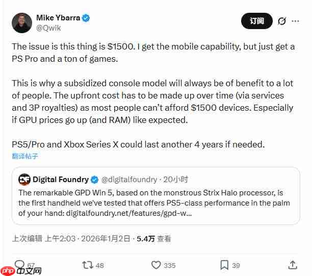 暴雪前总裁呼吁买PS5 Pro 而非昂贵的掌机