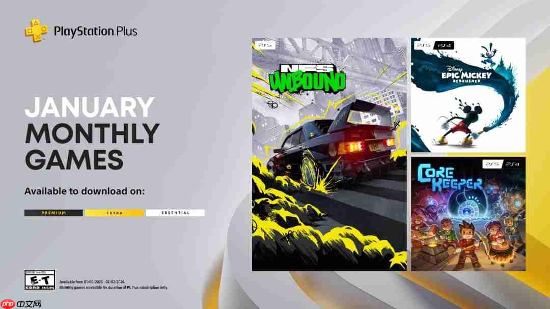 2026年1月PlayStation Plus Essential会免游戏公开 《极品飞车：不羁》领
