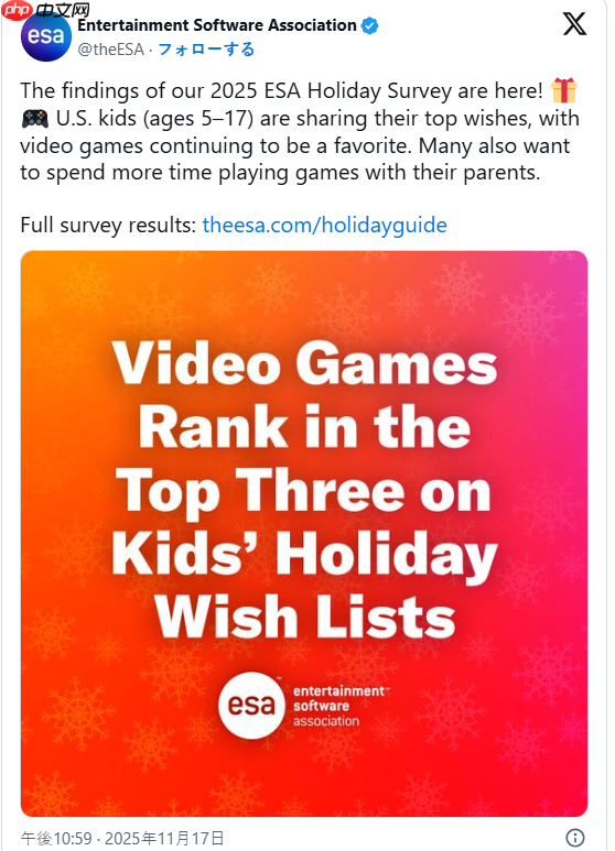 美国游戏协会新调查 孩子圣诞礼物最想要游戏货币