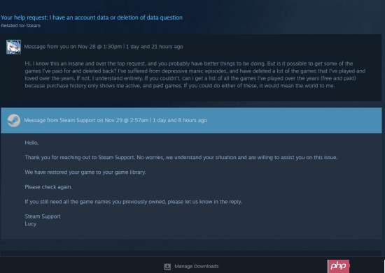 玩家因狂躁症删除付费游戏！Steam直接伸出援手