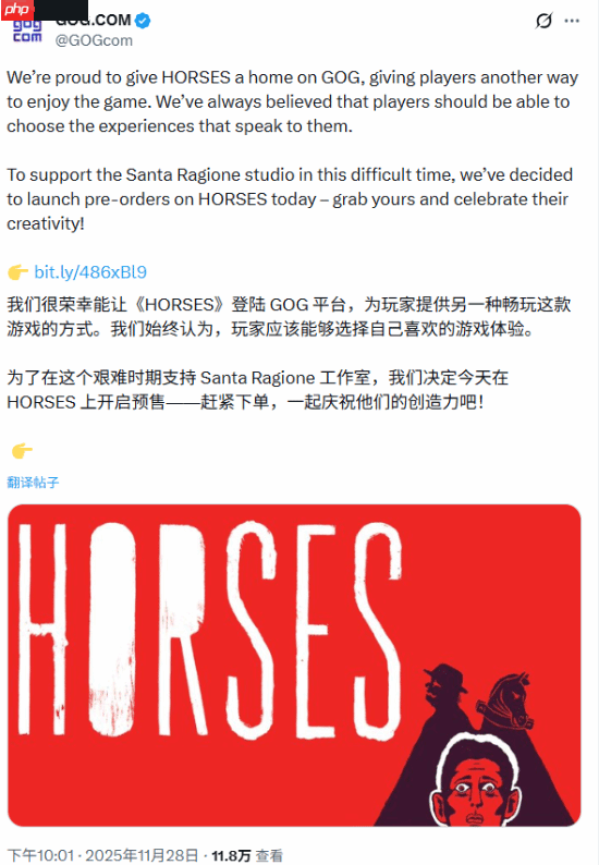 Steam不敢卖的游戏在GOG开启预购！工作室表示感谢