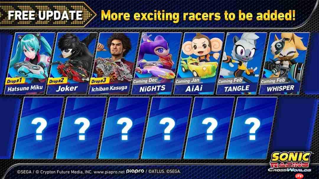 《索尼克赛车：交叉世界》免费角色更新发布宣传片