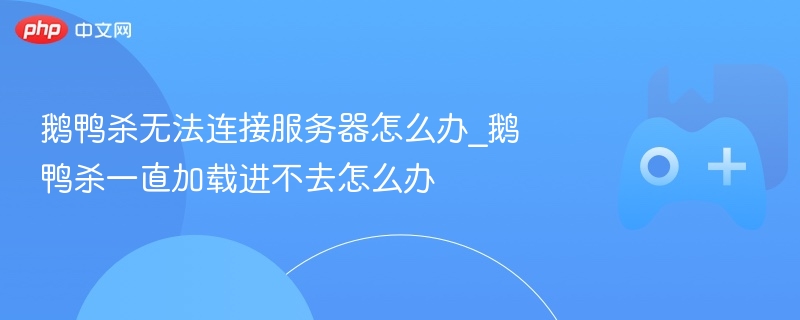鹅鸭杀无法连接服务器怎么办_鹅鸭杀一直加载进不去怎么办