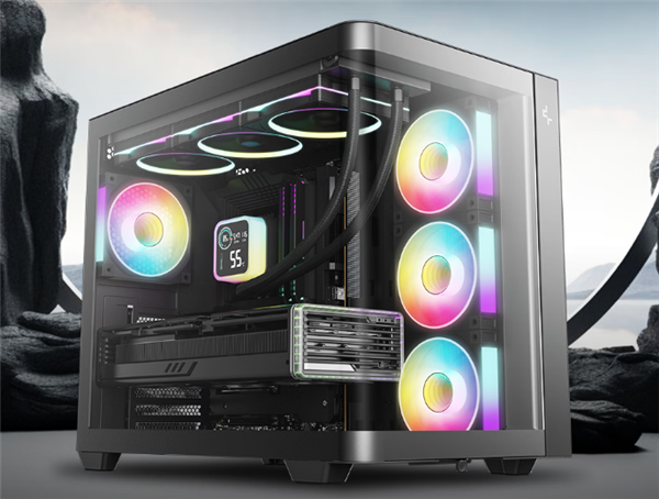 双仓结构！九州风神CG530U 4F曲面玻璃海景房机箱首发499元起