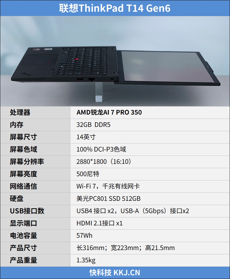 AI加持下的精英商务本 联想ThinkPad T14 Gen6笔记本评测：28W锐龙能效喜人 内建NPU更灵活